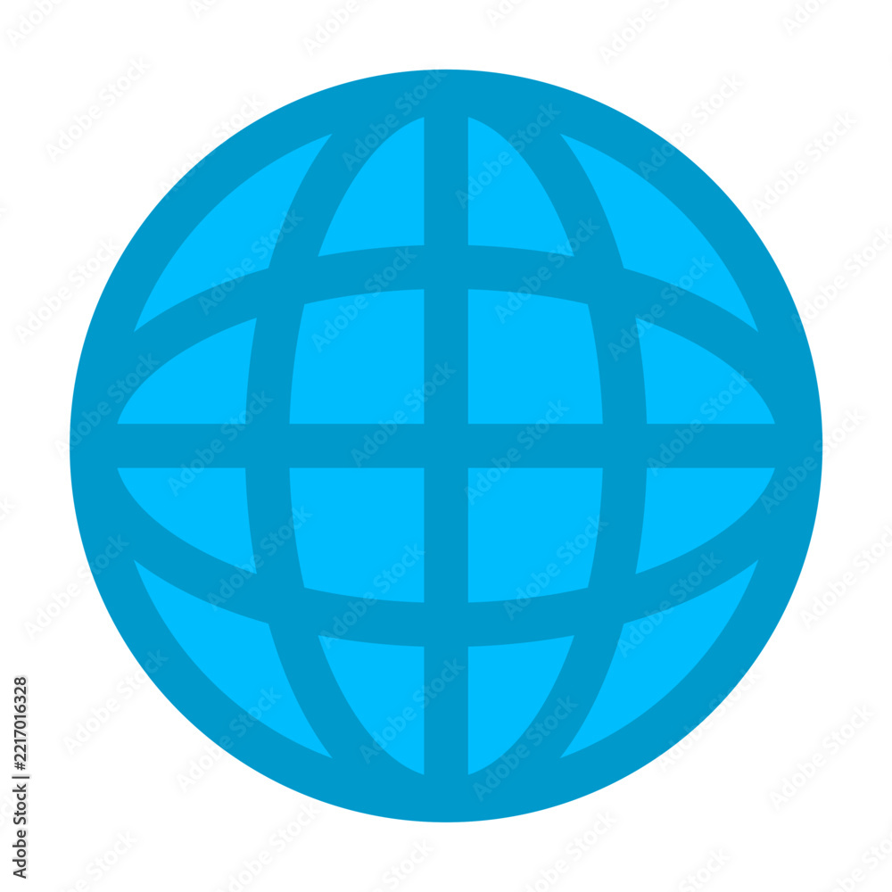 Obraz premium Blue globe internet icon vector illustration