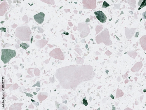 Pink and green terrazzo stone texture background