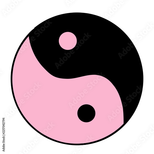yin yang symbol black pink icon element 