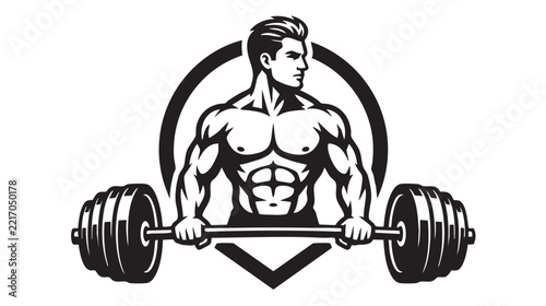 muscular man lifting weights