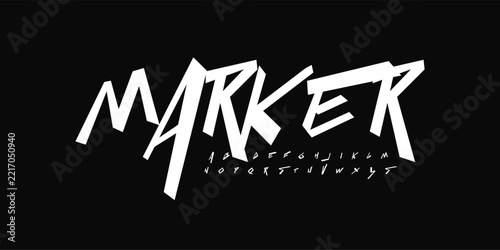 Cool street art font dynamic graffiti font lettering for modern bold marker logo, spirited expressive headline, youth urban vibe. Art typographic design. Vector typeset.
