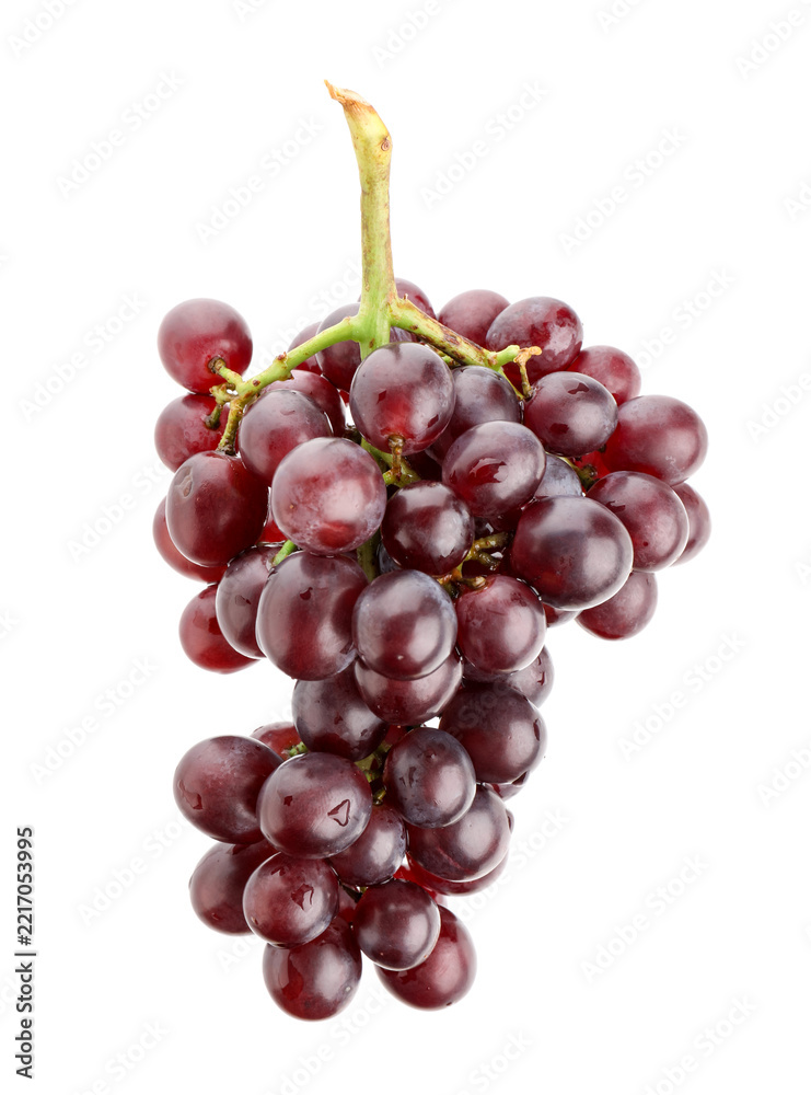 Naklejka premium Bunch of fresh ripe grapes isolated on white