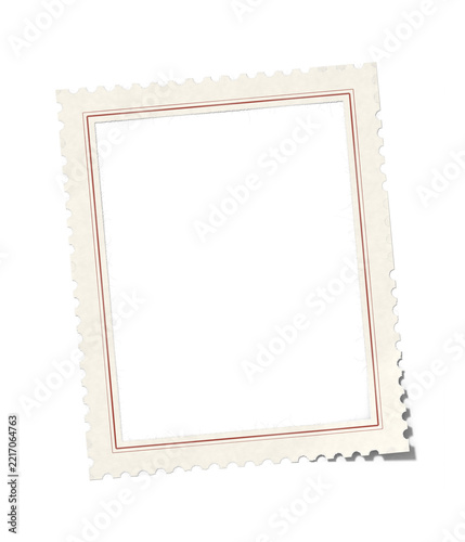 Perforated postage stamp frame with empty center