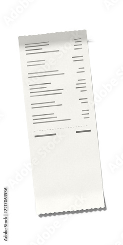Curled thermal receipt with placeholder print