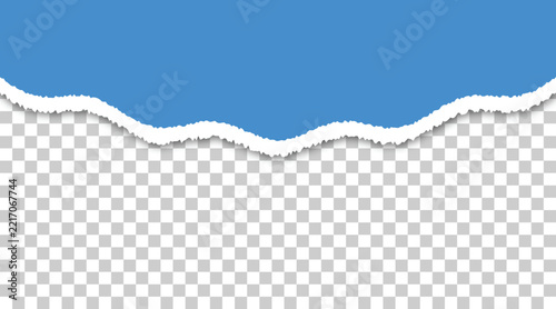 Blue Torn Paper Edge with Transparent Background for Creative Graphic Design and Web Layout Copy Space