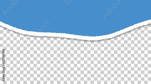 Blue Torn Paper Edge with Transparent Background for Creative Graphic Design Projects and Copy Space