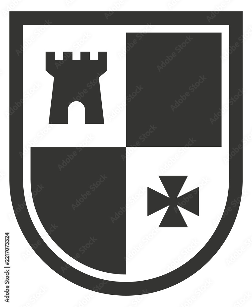 Fototapeta premium Knight shield. Old historic symbol. Crusade sign