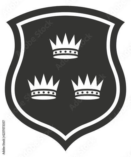 Fotografie Monarchy shield. Old crown symbol. King emblem