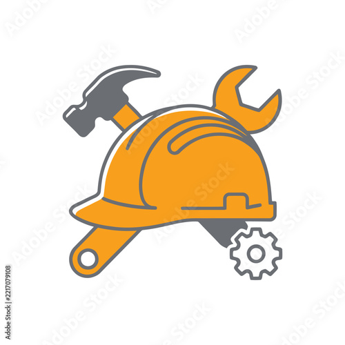 Construction icon graphic isolated sketch illustration on white background.