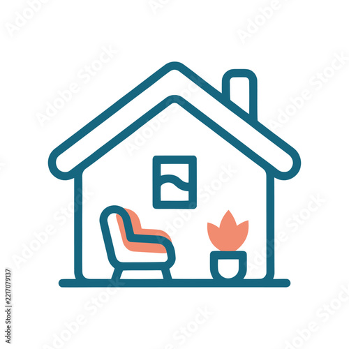 Home & Interior icon graphic isolated sketch illustration on white background.