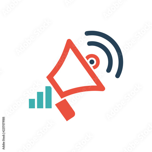 Marketing & Advertising icon graphic isolated sketch illustration on white background.