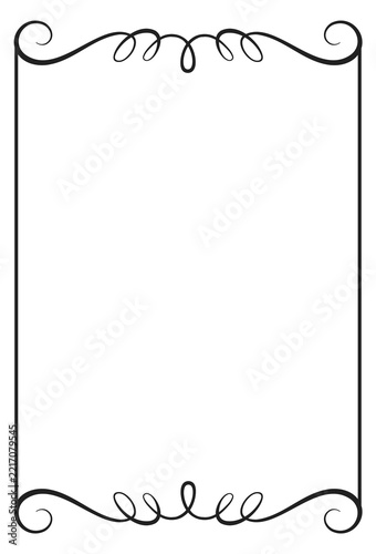 A black frame with a wavy design