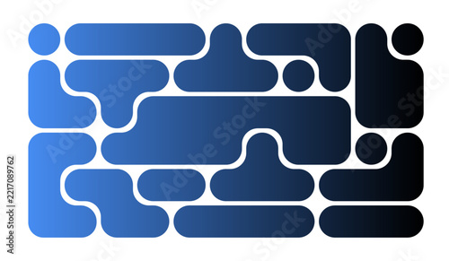 : Abstract Gradient Background, blue and black capsule shapes on white