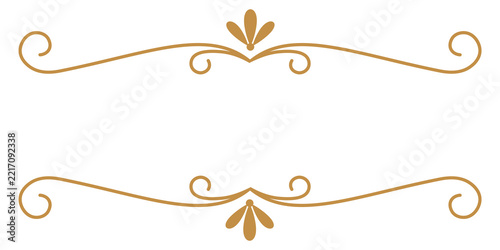 A gold and white design with a curved line