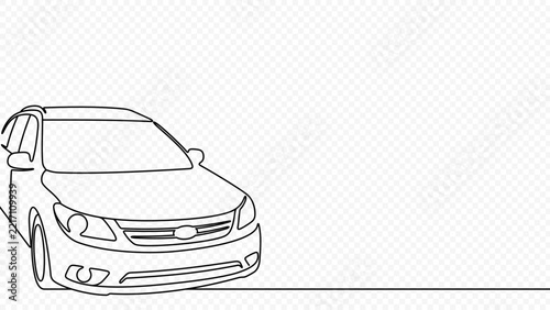 Car continuous line vector illustration