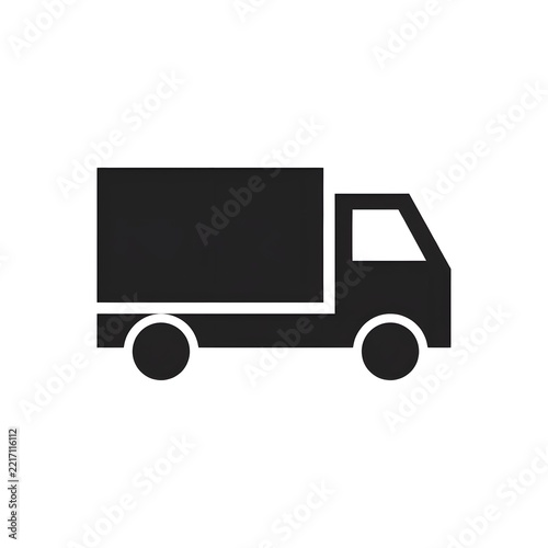 Delivery truck silhouette on a white background simple vector illustration for logistics and transportation