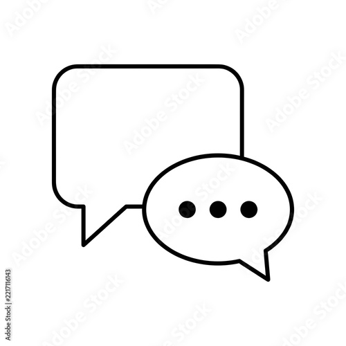 Speech bubble icon with ellipsis on a white background simple line art illustration