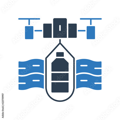 Ocean Cleaning Drone Icon