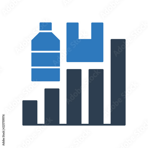 Plastic Waste Graph Chart Icon