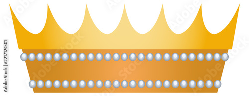 Obraz na plátně Coronation crown. Retro gold royalty shape icon