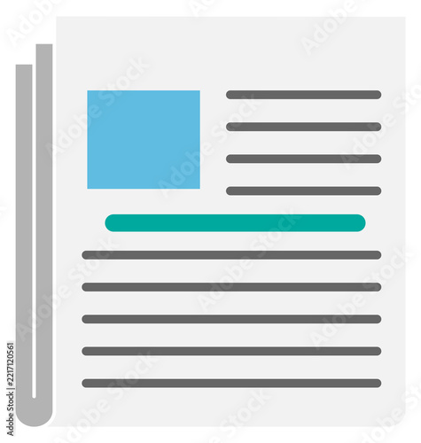 Publication color icon. News media press symbol