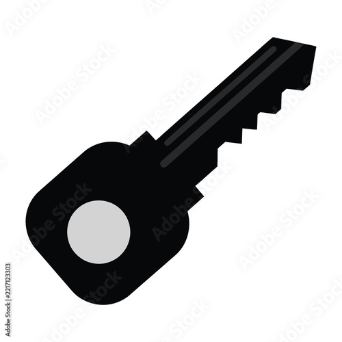 Black key icon with round hole on white background