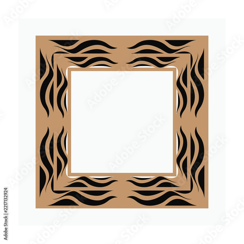 Tiger print frame border design element decorative