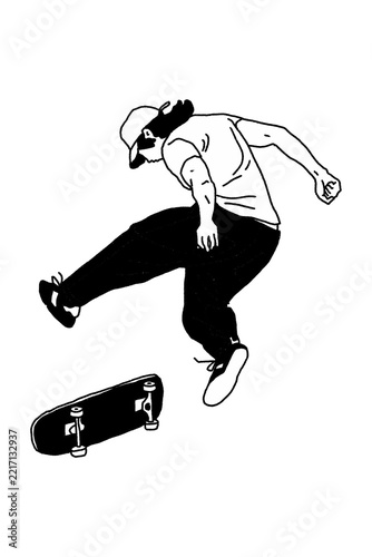 silhouette of a skateboarder doing flip