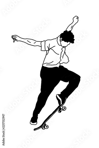 vector illustration of a man on a skateboard