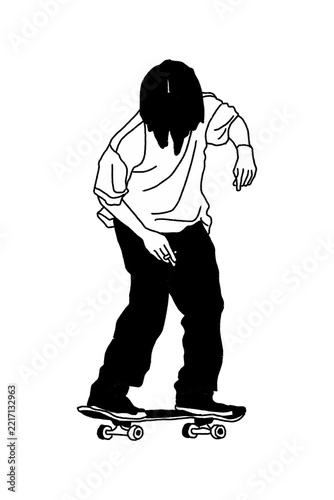 Skateboarding tricks  silhouette