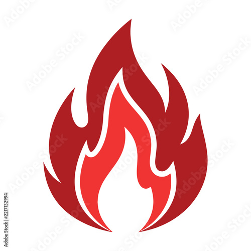 Vibrant Red Flame Icon Symbol Graphic