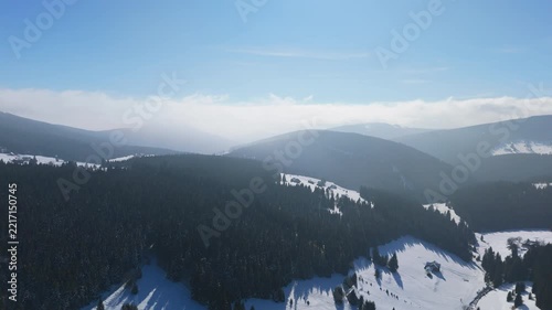 Beautiful winter mountains captured from above