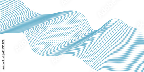Abstract horizontal glowing blue line wave background
