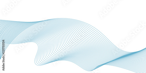 Abstract horizontal glowing blue line wave background