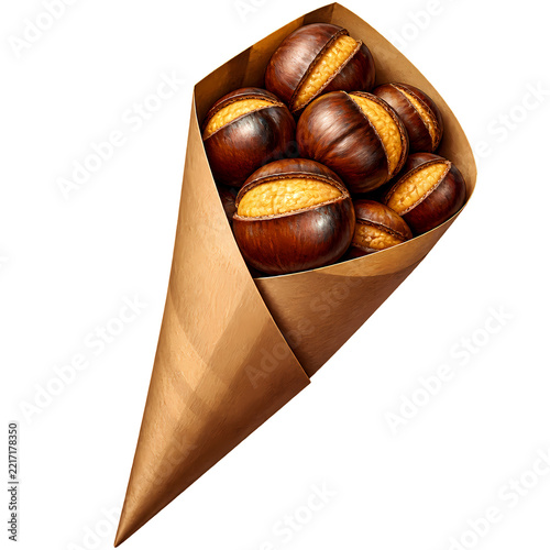 Roasted chestnut cone for Halloween