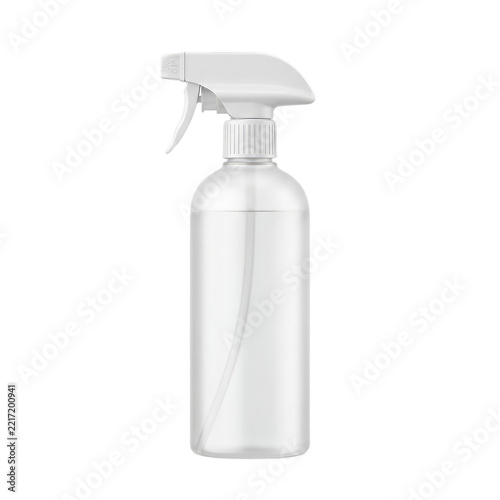 Empty plastic spray bottle isolated on transparent background