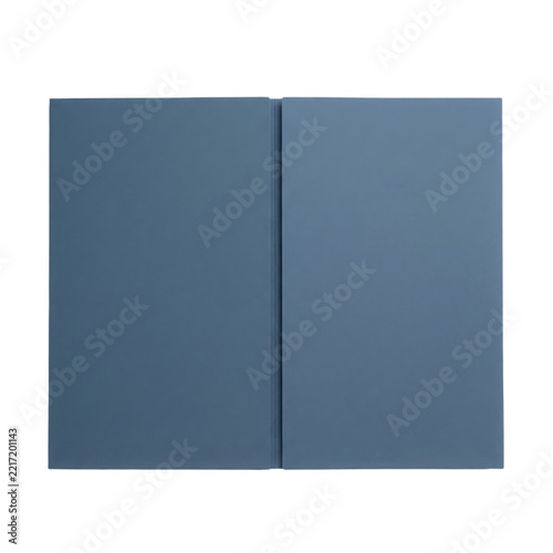 Blue folding presentation folder isolated on transparent background