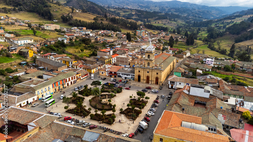 Pesca, Boyacá - Colombia. March 3, 2026. Panoramic drone view of the municipality, located 93.5 kilometers from Tunja.