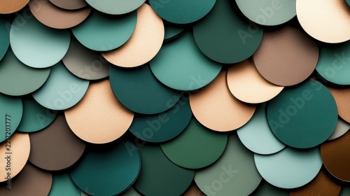 Textured Background of Colorful Circular Shapes in Various Shades