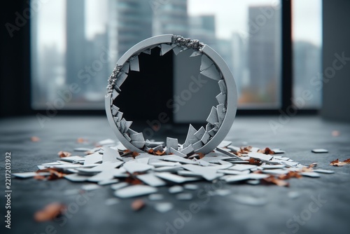 Destruction and Renewal with Shattered Circular Structure in Urban Setting