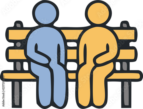 Community Bench Social Connection and Friendship Unity Vector