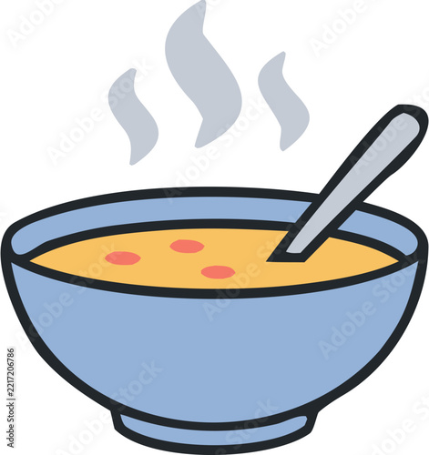 Soup Bowl Food Charity and Community Hunger Relief Vector