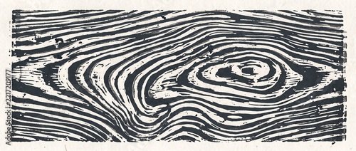 版画のような荒い刷り跡が残る2色の木目背景