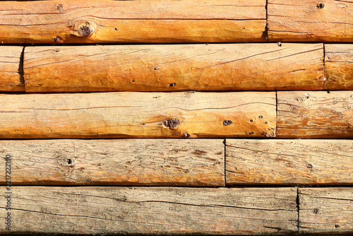 Textured pine log wall photo background backdrop for composite overlay or ad