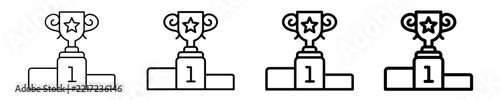 Winner Podium Trophy Icon Set Different Style Collection