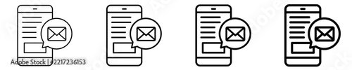 Mobile Message Mail Icon Set Different Style Collection
