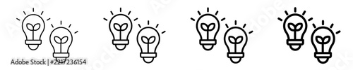 Idea Brainstorming Bulbs Icon Set Different Style Collection