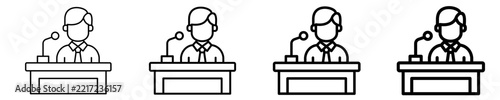 Press Conference Speaker Icon Set Different Style Collection