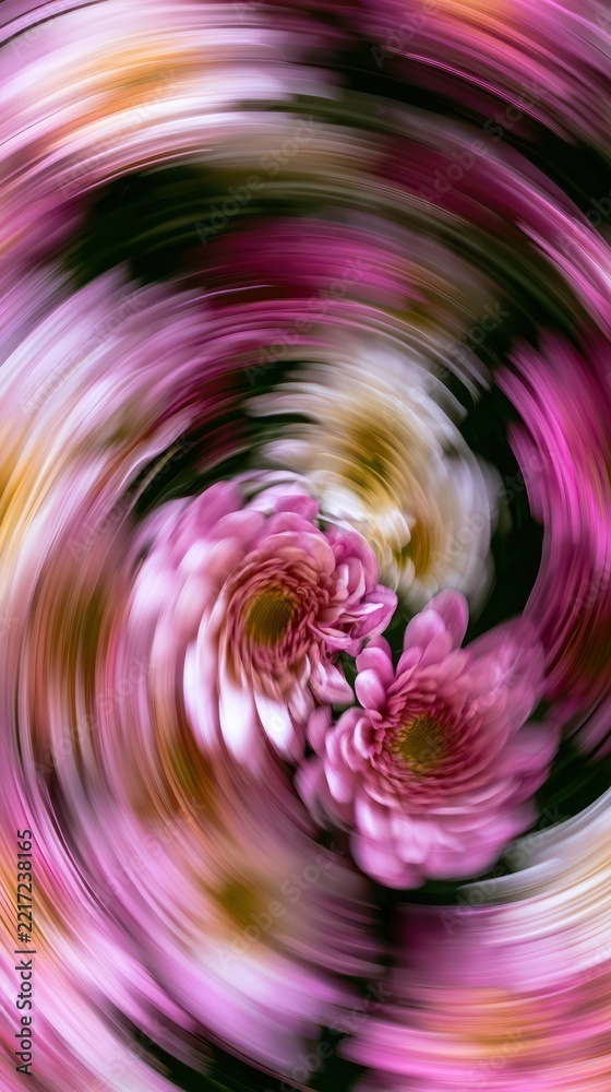 Naklejka premium Vibrant swirl of pink and white flowers dynamic mobile wallpaper.