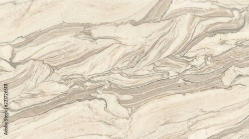 Light beige marble stone texture with flowing brown and grey layered veins creating a natural abstract pattern for interior floor tile